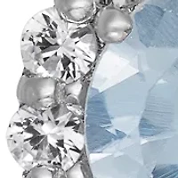 Lab Created Sterling Silver Created Aqua Leverback