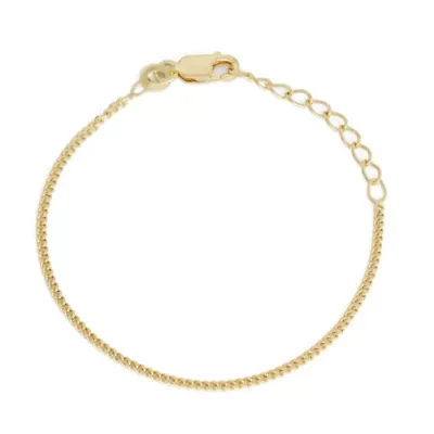 14Kt Gold 0.9mm Curb Chain Bracelet