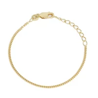14Kt Gold 0.9mm Curb Chain Bracelet