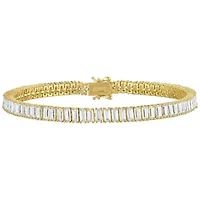 Lab Created Gold Plated Silver Created Moissanite Tennis Bracelet