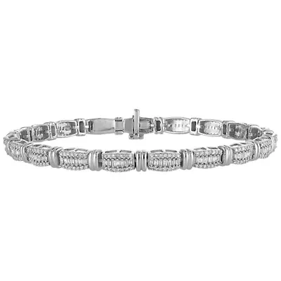 Lab Created Sterling Silver Lab Grown Diamond Tennis Bracelet