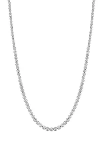 Lab Created Sterling Silver Created Moissanite Tennis Necklace