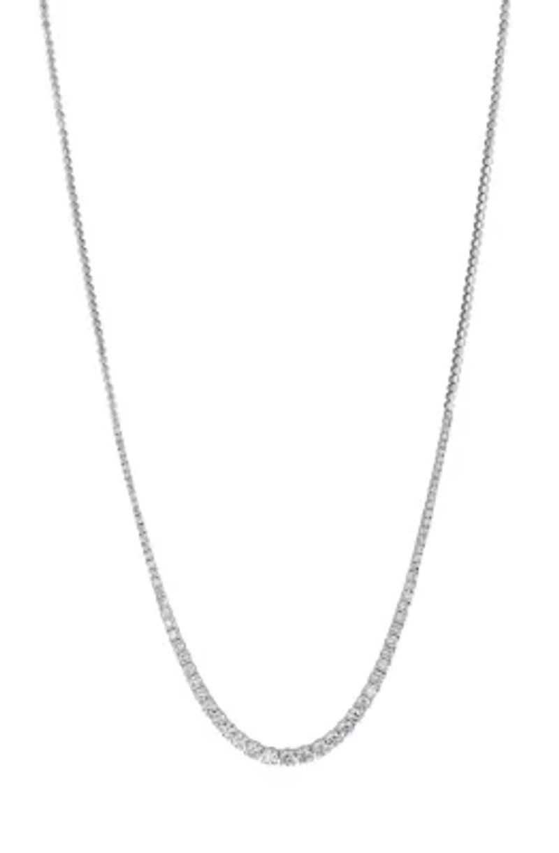 Lab Created Sterling Silver Lab Grown Diamond Tennis Necklace