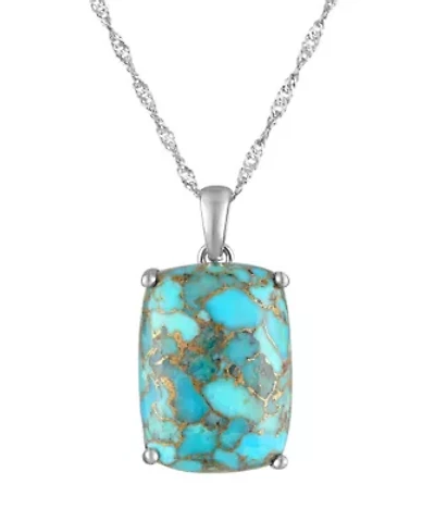 Sterling Silver Blue Copper Turquoise Pendant
