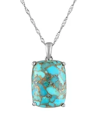 Sterling Silver Blue Copper Turquoise Pendant