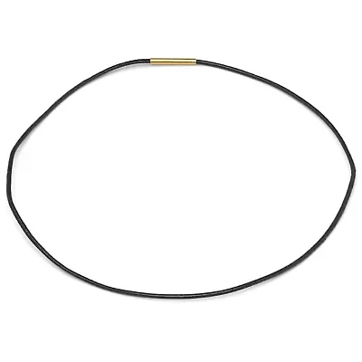 Men's 18k gold plated stainlees steel and leather cord necklace