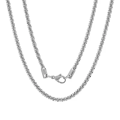 Men's stainless steel twist cluster necklace