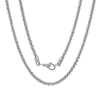 Men's stainless steel twist cluster necklace