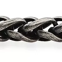 Men's stainless steel oxidized wheat chain bracelet