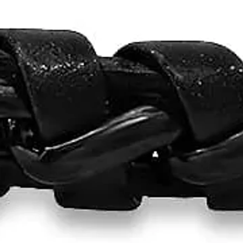Men's black leather and black ip stainless steel braided bracelet