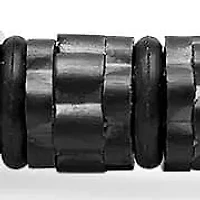Men's black braiced leather and black Ip stainless steel bracelet