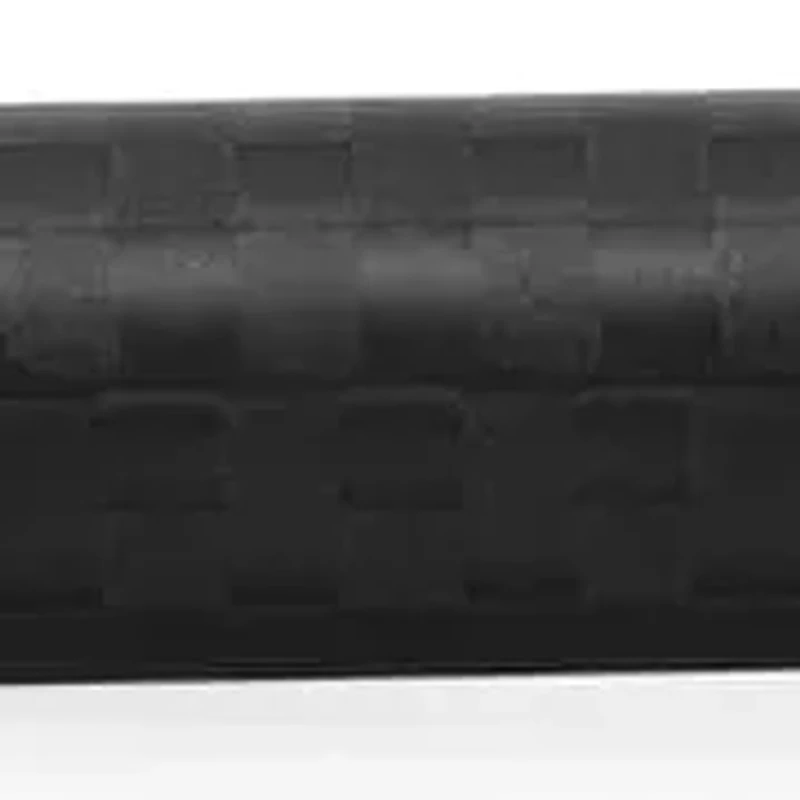 Men's black braided leather, black carbon fiber, stainless steel and rubber accents bracelet