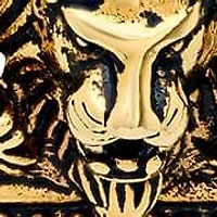 Men's 18k gold plated stainless steel lion and crown pendant