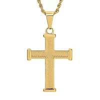 Men's 18k gold plated stainless steel cross pendant