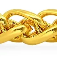 Men's 18k gold plated stainless steel wheat chain bracelet with antique clasp