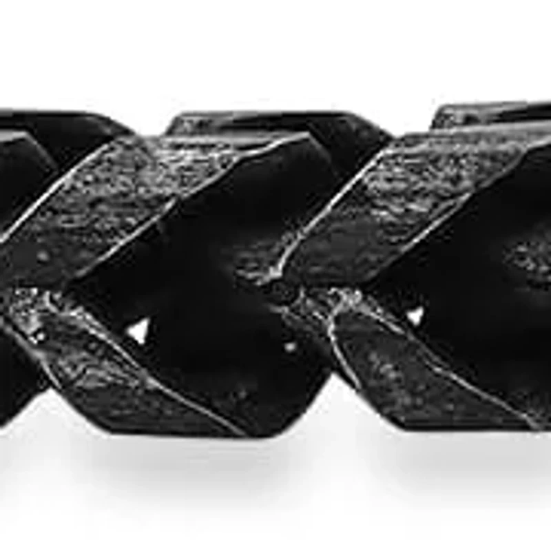 Men's oxidized stainless steel wheat chain bracelet with black ip magnetic clasp