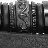 Men's black layered braided leather and black ip stainless steel Id bracelet