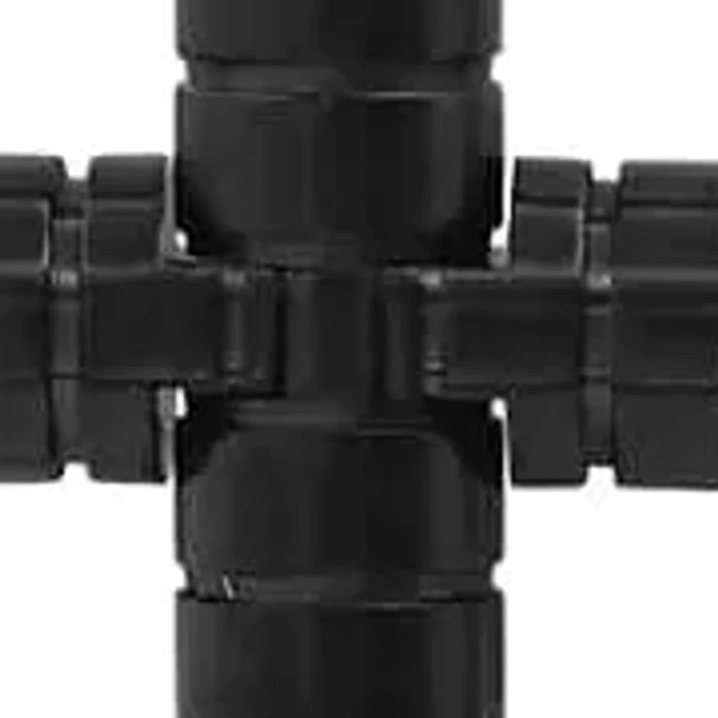 Lab Created Men's black ip stainless steel and simulated black diamond cross pendant