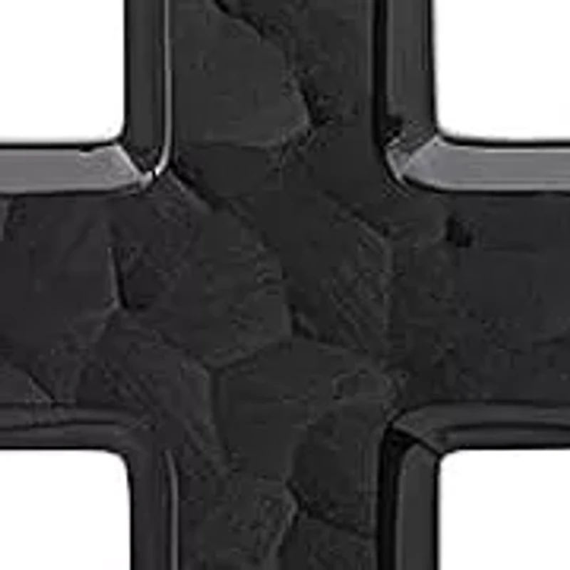 Lab Created Men's two tone black ip and stainless steel cross pendant with simulated diamonds accents