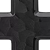 Lab Created Men's two tone black ip and stainless steel cross pendant with simulated diamonds accents