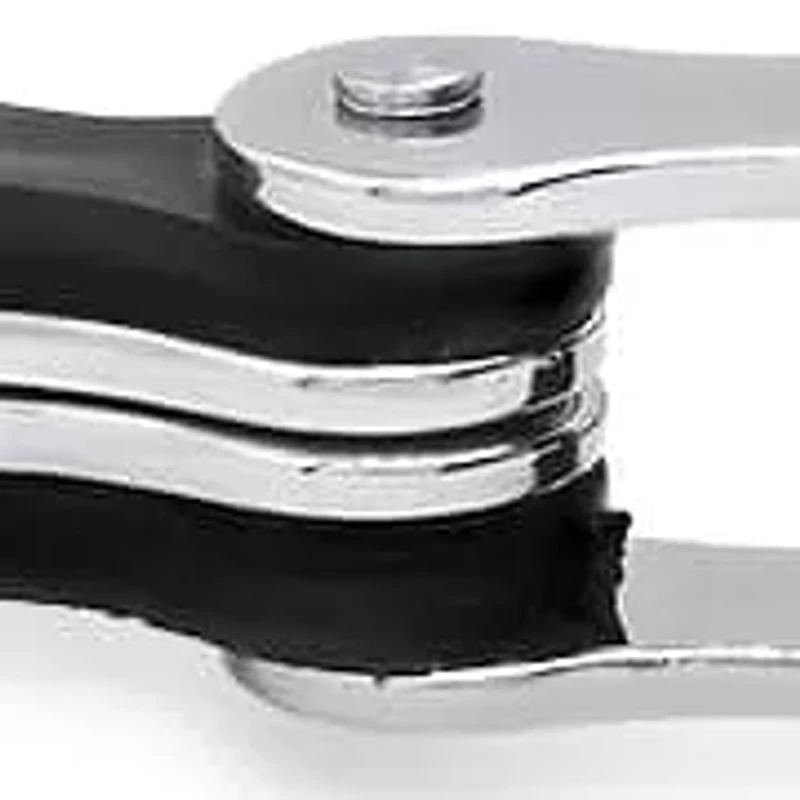 Men's stainless steel and black rubber bycicle chain bracelet