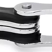 Men's stainless steel and black rubber bycicle chain bracelet