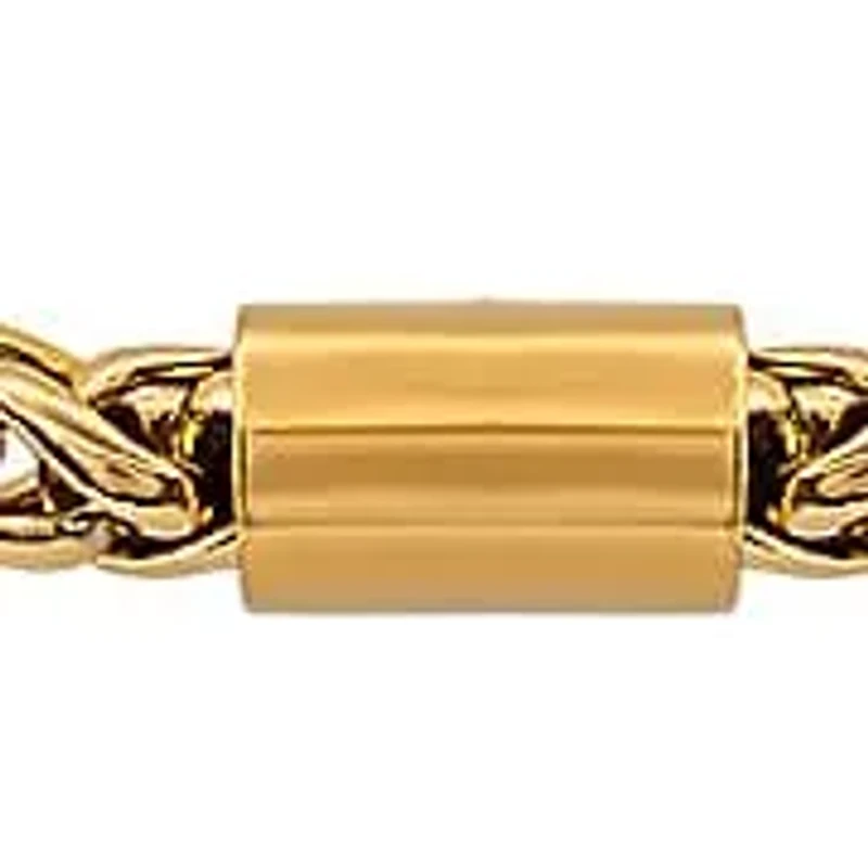 Men's 18k gold plated stainless steel figaro chain necklace with bar links