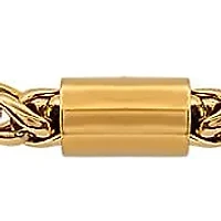 Men's 18k gold plated stainless steel figaro chain necklace with bar links