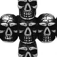 Men's stainless steel skull cross pendant