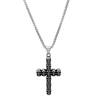 Men's stainless steel skull cross pendant