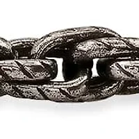 Men's stainless steel oxidized double round link bracelet
