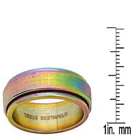 Men's multi ip stainless steel prayer spinner ring