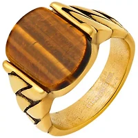 Men's stainless steel and simulated onyx chain link ring
