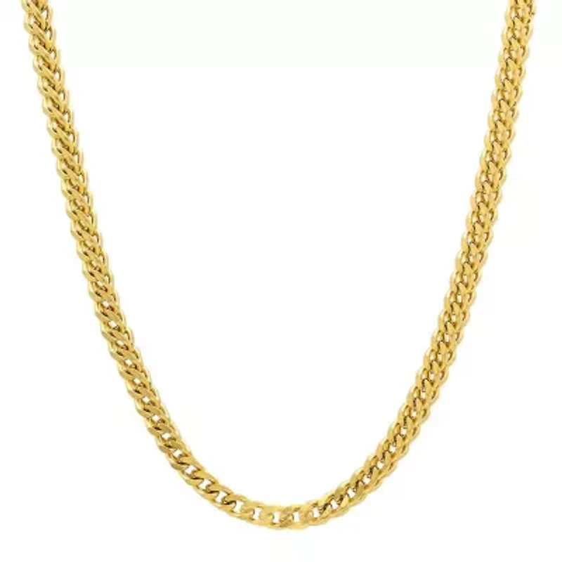 Men's 18k gold plated stainless steel franco box chain necklace