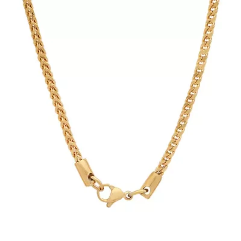Men's 18k gold plated stainless steel franco box chain necklace