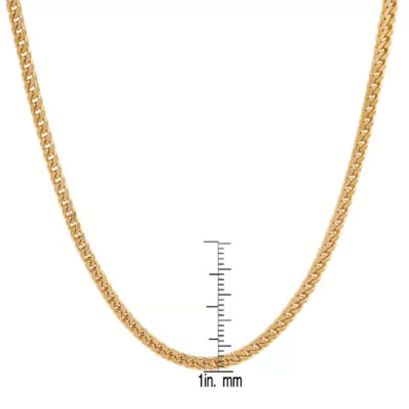 Men's 18k gold plated stainless steel franco box chain necklace