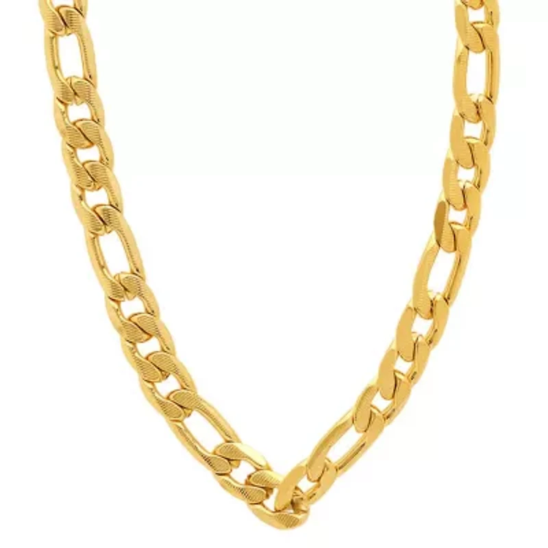 Men's stainless steel accented 10mm figaro chain link necklace