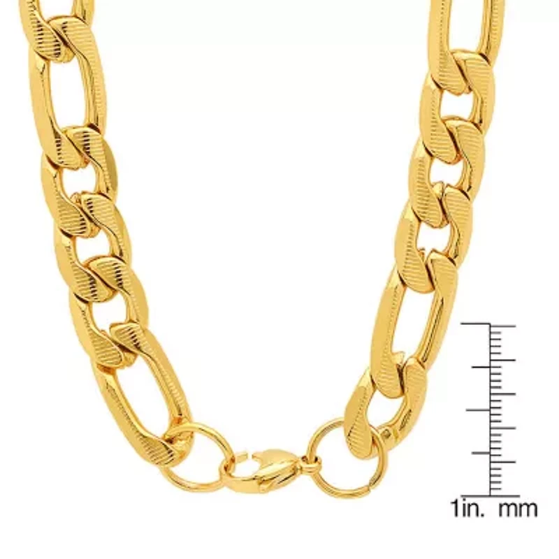 Men's stainless steel accented 10mm figaro chain link necklace