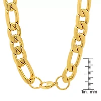 Men's stainless steel accented 10mm figaro chain link necklace