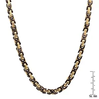 Men's two tone blue and black ip stainless steel byzanite necklace