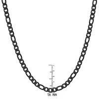 Men's black ip figaro stainless steel chain necklace