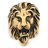 Men's stainless steel lion head ring