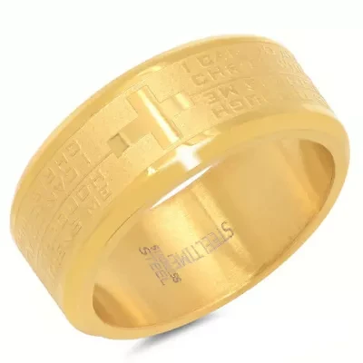 Stainless steel "I can do all things through Christ who strengthens me" quote band ring