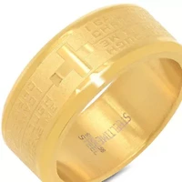 Stainless steel "I can do all things through Christ who strengthens me" quote band ring