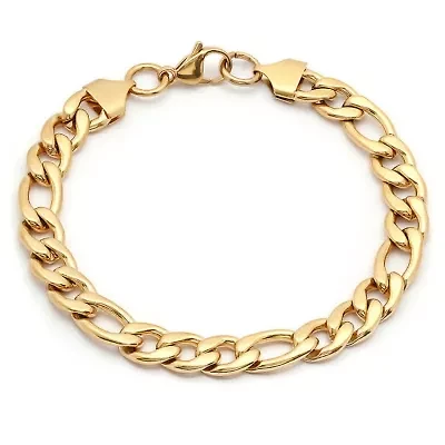 Men's 8" stainless steel Franco chain bracelet