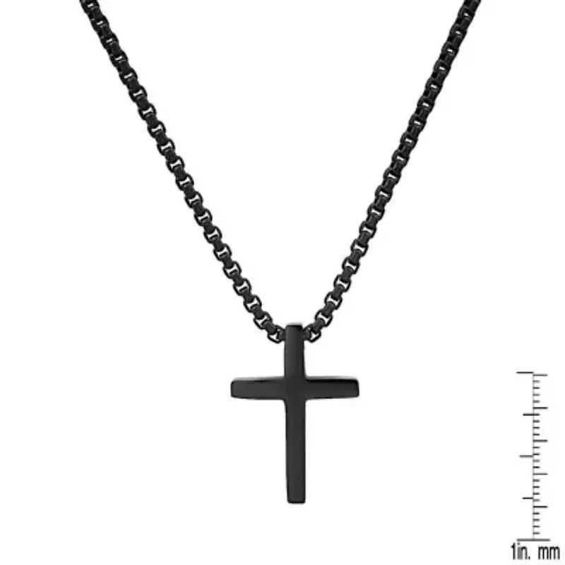 Men's stainless steel polished cross pendant