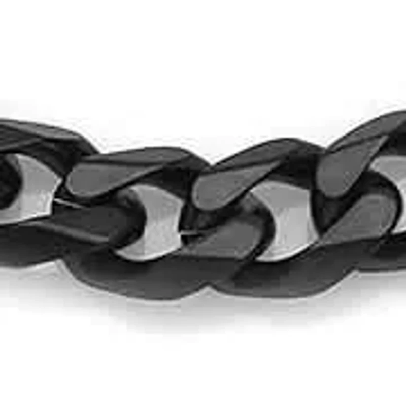Men's stainless steel black ip 8.5" Cuban bracelet, lobster clasp