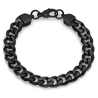 Men's stainless steel black ip 8.5" Cuban bracelet, lobster clasp