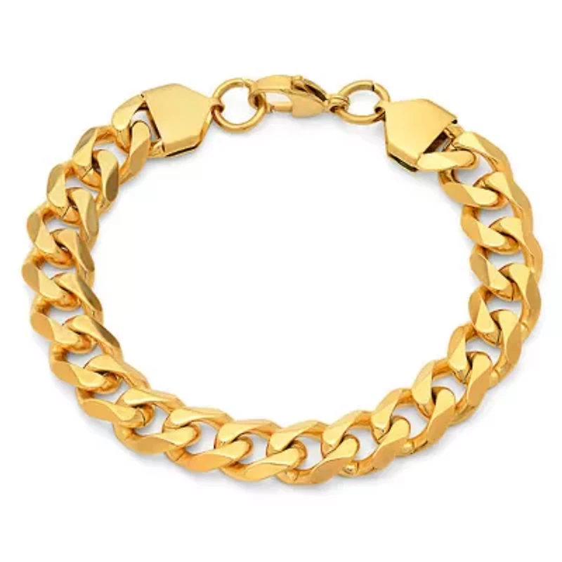 Men's stainless steel 8.5" Cuban bracelet, lobster clasp