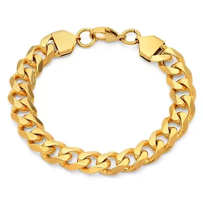 Men's stainless steel 8.5" Cuban bracelet, lobster clasp